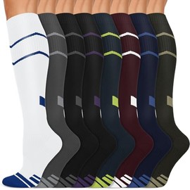Copper Compression Socks 15-20 mmHg for Men & Women 8 Pairs – Circulation Support for Nurses, Travel, Running, Hiking, Soccer