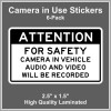 Unbranded Camera in Car Recording Video 6-Pack Decals Black &