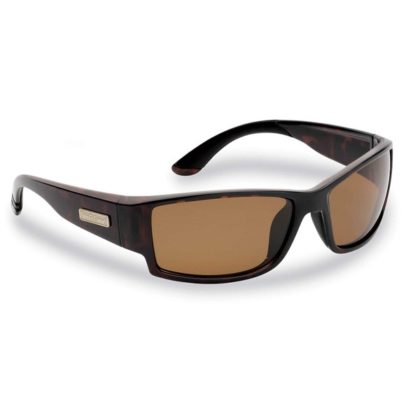 Flying Fisherman Razor Polarized Sunglasses with AcuTint UV Blocker for Fishing and Outdoor Sports, Dark Tortoise Frames/Amber Lenses