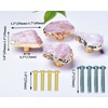 FZBHRO Rose Quartz Drawer Cabinet Knobs Pink Crystal Stone Knobs