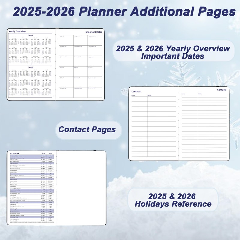 Day Planner 2025-2026, Hardcover Weekly & Monthly Planner from Jul