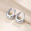 STAYLOVE Small Chunky Silver Hoops Teardrop Huggie Earrings Hypoallergenic Silver