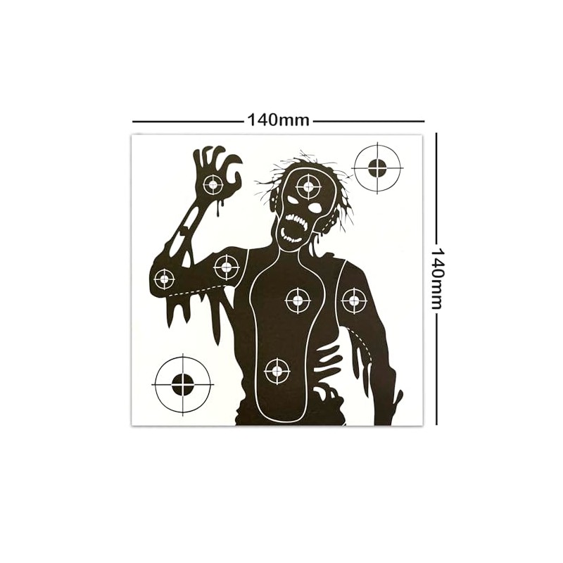 100 PAPER TARGETS Zombie Air Gun Pistol Rifle Pellet 14x14cm
