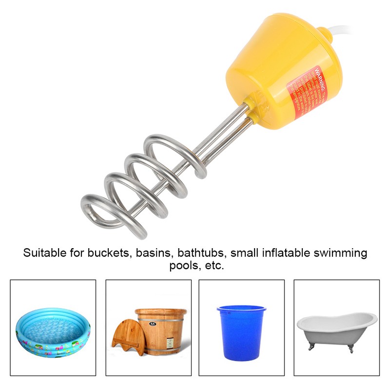 2m Floating Electric Immersion Water Heater with Temperature Tester Yellow