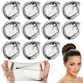 Auswalar 40PCS Hair Net for Women Men, 20inch(50cm) Black Elastic Edge Mesh for Foodservice, Dancing, Sleeping, Ballet Buns