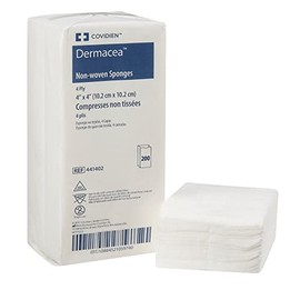 Covidien 441402 4-Ply Dermacea Gauze Sponge - 4 x 4 in. (Non-Woven, Non-Sterile) (200/pack)