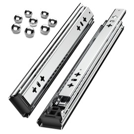 1 Pair 20 Inch Heavy Duty Drawer Slides -260 Lb Capacity with Screws,Side Mount Undermount Full Extension 3 Fold Ball Bearing Stainless Steel Hardware Drawer Rails