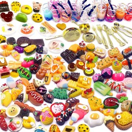116 Pieces Miniature Food Drinks Food Accessories Miniature Food 1:12 Scale Miniature Dollhouse Food Accessories Mini Pretend Play Food Set Miniature Kitchen Accessories for