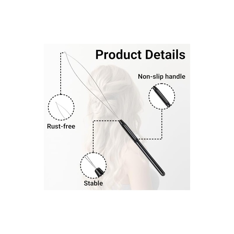 6Pcs Hair Extension Loop Threader, Bead Threader, Precise Threading |