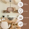 PAUFUL Rattan Farmhouse Chandelier Light Fixtures,5-Lights Boho Large Pendant Light,Woven