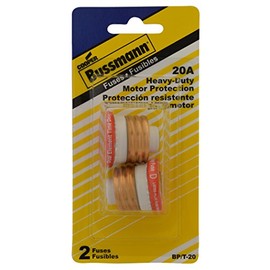 Bussman BP/T-20 20 Amp Dual-Element Time-Delay Edison Base Plug Fuse 2 Count