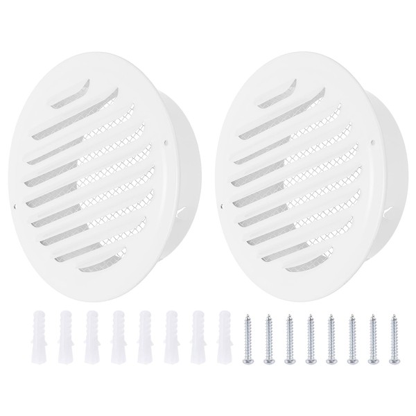 PATIKIL 6" Round Air Vent Cover, 2pcs Stainless Steel Louvered