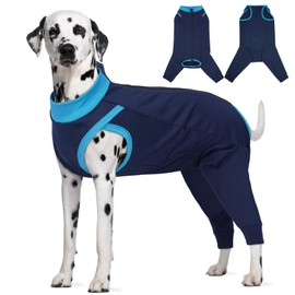 LeLePet Dog Post Surgery Suit with Legs, Surgical Body Suit for Dogs, Dog Hind Leg Recovery Suits for Large Dogs, Pet Surgical Recovery Suits to Prevent Licking, Navy Blue 2XL
