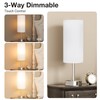 White Bedside Touch Table Lamps for Bedroom Nightstand with USB-C