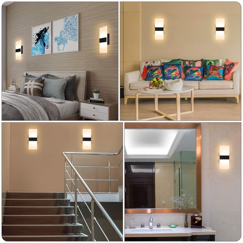 Lightess Modern Wall Sconce 12W Indoor Acrylic Modern Wall Light