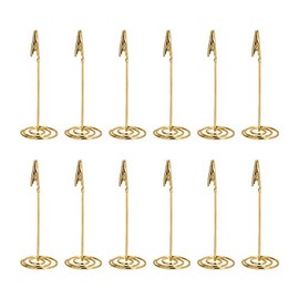 Tincogo 12pcs Place Card Holder Memo Holder Clip Photo Holder Table Number Holder Gold