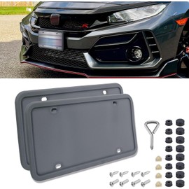 x xotic tech Silicone License Plate Frames, Front Back License Plate Bracket Holder, Rust Proof, Rattle Proof, Weather Proof Car Accessories(Gray, 2Packs)