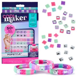 Cool Maker, Repuesto del Estudio Pop, más de 50 cuentas con gemas, 3 pulseras de la amistad, kit para hacer pulseras, juguetes infantiles artísticos y de manualidades para niñas