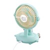 Small Desk Fan with Light USB Rechargeable Quiet Adjustable Wind