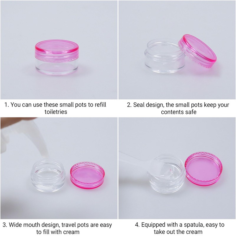 Travel Sample Pots Empty Cosmetic Jars 5ml Clear Cream Container