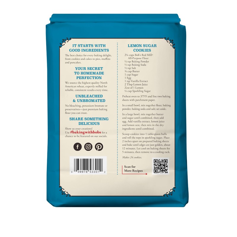 Bob's Red Mill All Purpose Unbleached Flour, 5 lb (Pack