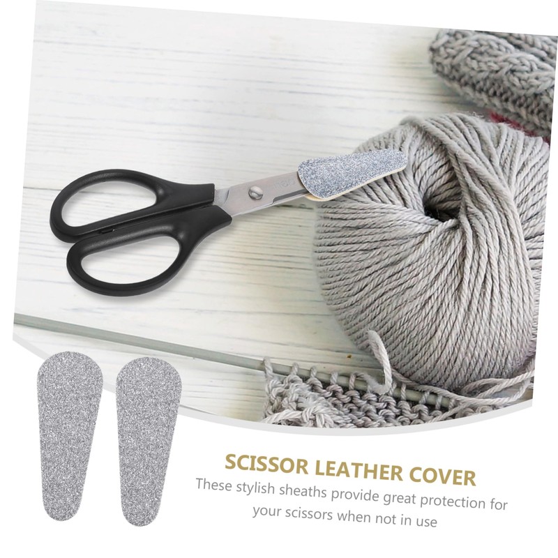 Gatuida 2pcs Scissors Pretty Blunt Tip Scissor Leather Cover Barber
