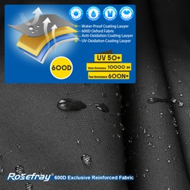 Rosefray Generator Cover-32”Lx24”Wx24”H,600D Heavy Duty Waterproof, Small Outside Equipment Cover for Champion,Predator,WEN,Ryobi,Generac,Westinghouse Portable Generator 5000-10000W-Black/2XL