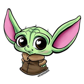 Baby Yoda Decal - for Cars, Laptops, and More! - Use Inside or Outside - Sicks to Any Flat Smooth Surface