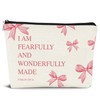 Dejfel Coquette Pink Bow Makeup Bag,Pink Bow Jesus Cosmetic Bags