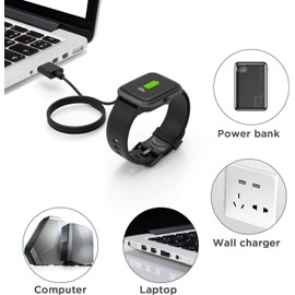 Blueshaweu Charging Cable Compatible with Puqo Smartwatch Women Men T80 1.95 Inch Cable Charger Charging Station for Puqo T80/Cillso T80 Smartwatch (Black)