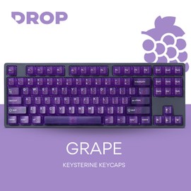 DROP + MiTo Keysterine Transparent ABS Keycap Set R2 - Grape - 60%, 65%, 75%, TKL, WKL, 1800, 96-Key, Full-Size and More Cherry MX Style Keyboard Compatibility