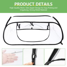 Lettry Pop Up Garden Mesh Plant Cover,Outdoor Mesh Plant Enclosure with Side Window and Four Ground Stakes,for ‌Defend of Fruits, Vegetables, Seedlings and Herbs (1)