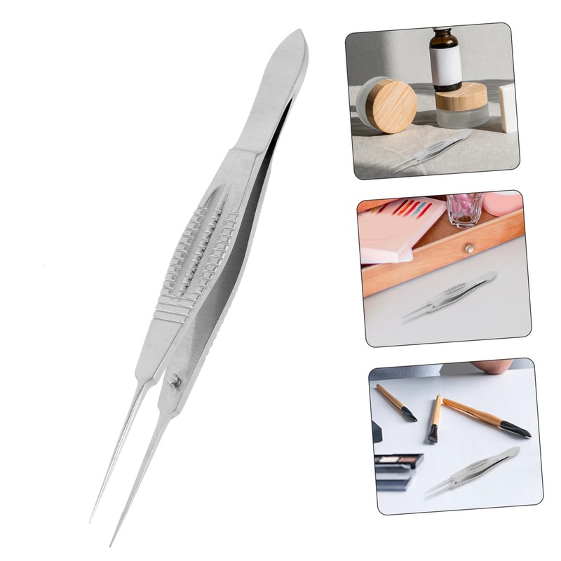 Healeved Meibomian Gland Expressor Angled Pointed Tweezers Metal for Eye