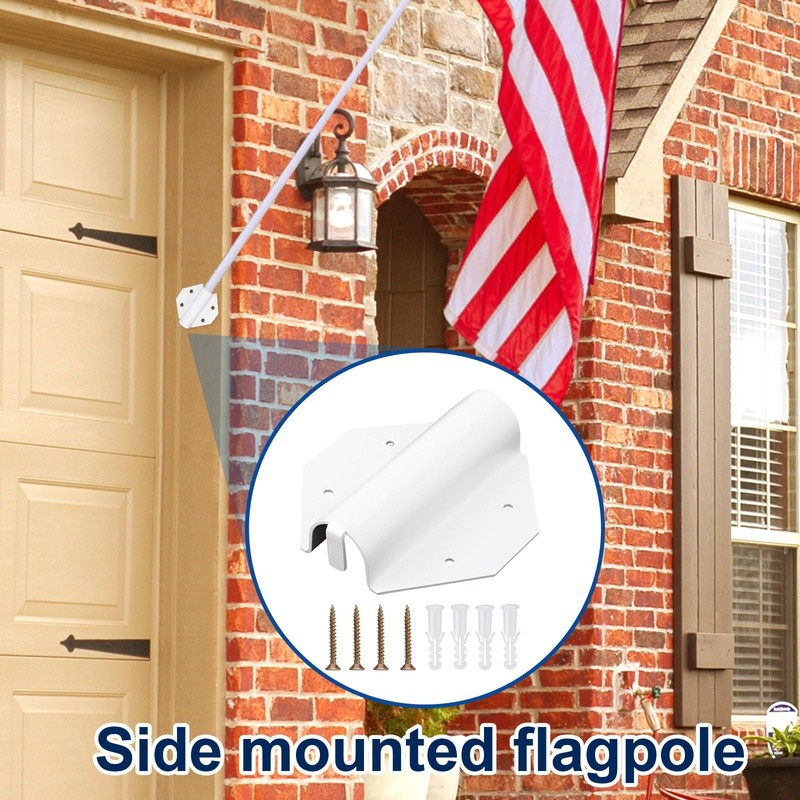 PEUTIER Side Mount Flag Pole Holder, Outside House Flag Pole