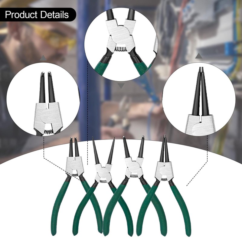 Ronyme 4Pcs Snap Ring Pliers Kit Ring Remover Heavy Duty