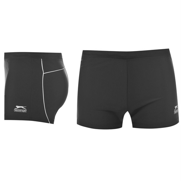 Slazenger Mens Swim Boxer Swimming Shorts Bottoms Swimwear Beachwear Black/White S