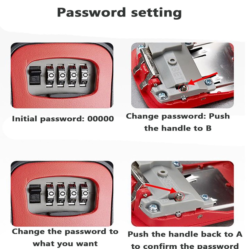 SYGELER Key Lock Box with Resettable Combination Code - Wall-Mounted