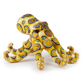Plush Children's Stuffed Soft Cuddly Plush Toy-Part of Safari Animals Collection, Perfect for Kids (27cm Length) (Blue Ringed Octopus)