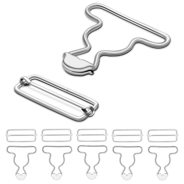 6 Sets 1-1/2" Overall Buckles Replacement, Suspender Buckle Metal Bib