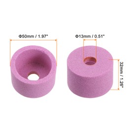 HARFINGTON Grinding Wheel 2 Inch 80 Grits Aluminum Oxide Cup Abrasive Wheels, Chrome Corundum for Hardened Steel, Grinding Machine, Red