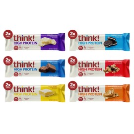 think! Protein Bars, High Protein Snacks, Gluten Free, Kosher Friendly, Chocolate Crisp, 10 Count (Packaging May Vary)
