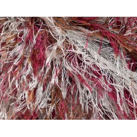 ICE Aspen Eyelash Colorful #33976 Wine White Silver Brown Eyelash Yarn 50gr 82 yards