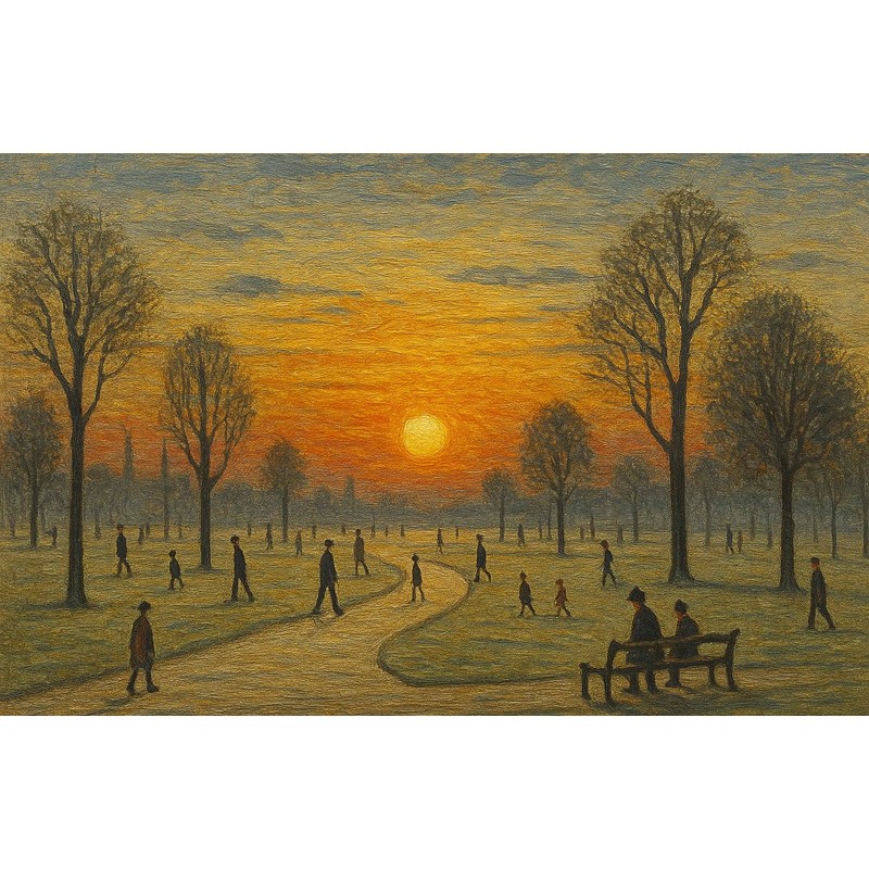 Greetingles Lowry-Style Framed Print. Beautiful Black Ash Frame. Various Designs