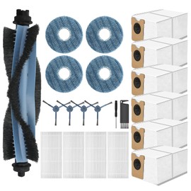 21 Pack Omni C20 Accessories Kit Replacement Compatible with Eufy Omni C20 Robot Vacuum Cleaner, 1 Main Roller Brush,4 Hepa Filters,4 Mop Pads,4 Side Brush,6 Dust Bags,2 Tool