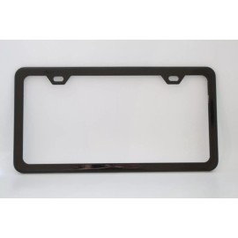 none Plain License Plate Frame - Black Powder Coated Metal - 2 Hole