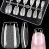 BORNBYME Short Coffin Soft Gel Nail Tips,120PCS Pre Buff Full