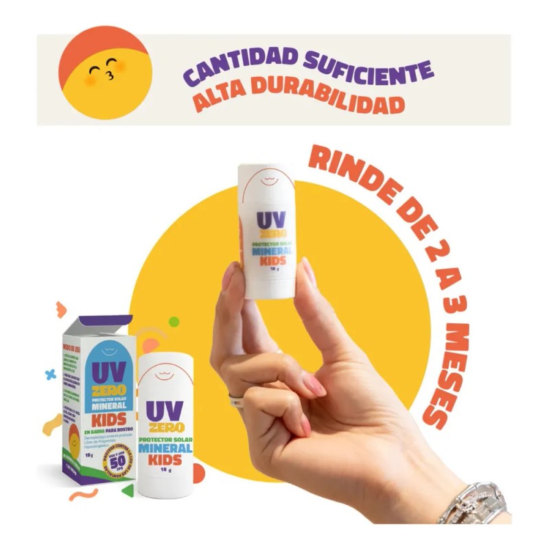 Protector Solar Mineral En Barra Uv Zero Para Niños Fps