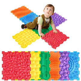 Edusense Sensory Mat for Autism Children - Textured Puzzle Play Mat for Kids, Non-Toxic Massage Game Floor Tiles | Safe Sensory Room Must Have (Classical)