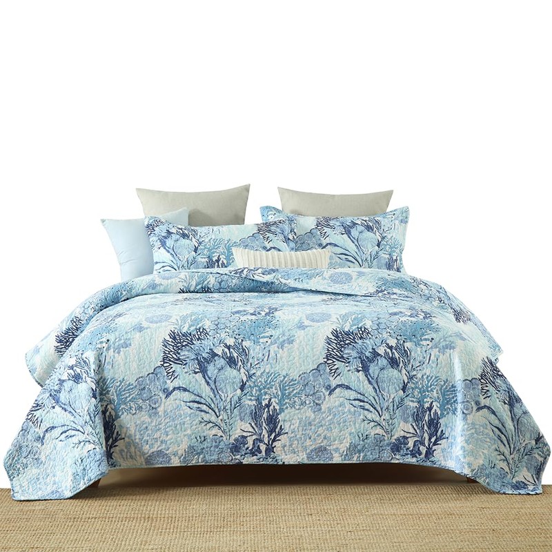 Autumn Dream Cotton Coastal Bedspread Quilt Sets Reversible Bedding Coverlet