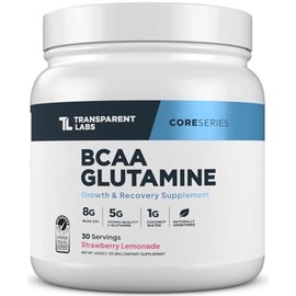 Transparent Labs BCAA Glutamine - 8000 mg of BCAA Powder Per Serving with L Glutamine for Post Workout Recovery, Muscle Growth, & Increased Endurance 